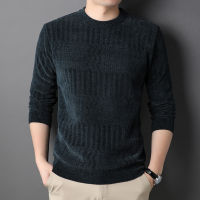 Vintage Sweater Men Winter Fleece Thick Warm Pullovers Man Slim Fit Fashion Striped Knitted Sweater Men Clothing Y384