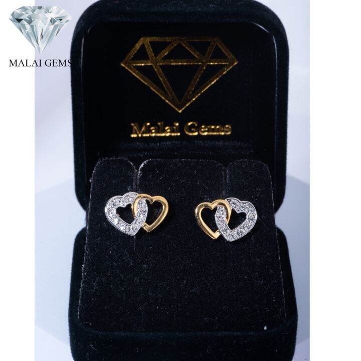 malai-gems-ต่างหูเพชร-เงินแท้-silver-925-เพชรสวิส-cz-เคลือบทองคำขาว-รุ่น-14009805-แถมกล่อง-ต่างหูcz-ต่างหูเงินแท้