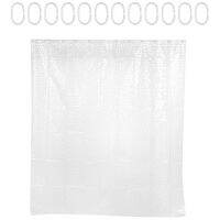 Clear EVA Shower Curtain Liner Waterproof Transparent 3D Water Square Bathroom Curtain in 71inch x 79inch, 12 Hooks