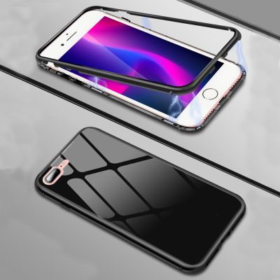 「Enjoy electronic」 Magnetic Adsorption Metal Case For iPhone 11 Pro XS Max X XR 7 8 Tempered Glass Back Magnet Cover For iPhone 7 8 6 6s Plus Cover