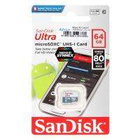 SanDisk ULTRA เมมโมรี่การ์ด Micro SD 64GB (SDC10, Class 10) 80 MB/s