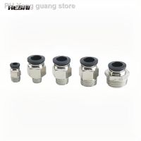 HEBAI Pneumatic Air Connector Fitting PC 3mm4mm 5mm 6mm 8mm Thread 1/8 1/4 3/8 1/2 Black Air Hose Fittings Pipe Quick Connectors