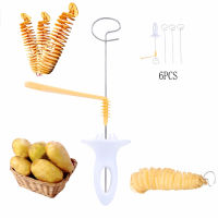 1pc 3 string Rotate Potato Slicer Stainless Steel +Plastic Twisted Potato Slice Cutter Spiral DIY Manual Creative Kitchen Gadget