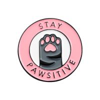 hot【DT】 Stay Pawsitive Pink Cartoon Student Cowboy Ins Personalized Badge Pins Small Jewelry Set Sewing Accessories