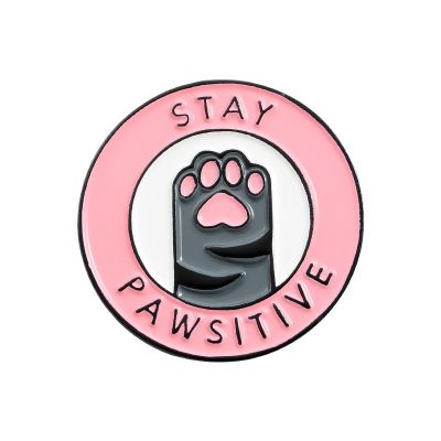 【CC】 Stay Pawsitive Pink Cartoon Student Cowboy Ins Personalized Badge Pins Small Jewelry Set Sewing Accessories