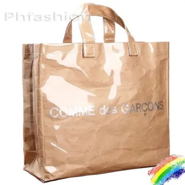 COMME des GARCONS formal Tote bag transparent paper PVC GG K201