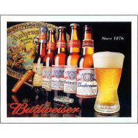 Wall Décor tin sign spot stocks Budweiser Historical Vintage - Man Cave Garage Art，size：20X 30cm