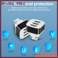 Pnate ที่ชาร์จ USB ในรถ2.0ตัวแยก USB ขยาย3พอร์ตพร้อมไฟแสดงสถานะ