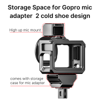 อลูมิเนียมที่อยู่อาศัยกรงกล้องสำหรับ Gopro ฮีโร่9สีดำอุปกรณ์ป้องกันการล่มสลายบูตเย็นขยาย Vlog การถ่ายภาพการกระทำ