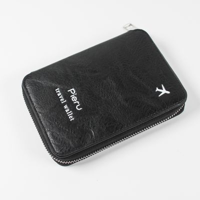 (ผ้าคลุมหนังสือเดินทาง) แปรง RFID อเนกประสงค์กันขโมยซองใส่หนังสือเดินทางกระเป๋าเอกสาร Dompet Travel ซิปกระเป๋าเก็บของเคสหนังซองใส่หนังสือเดินทางบัตรผ่าน