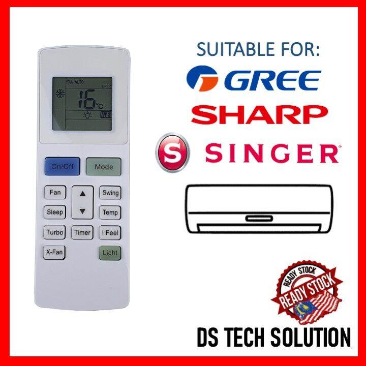SINGER SHARP GREE AIRCOND REMOTE CONTROL [M'SIA STOCK] AIR COND AIR