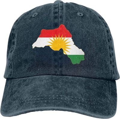 แผนที่โลก Kurdistan สำหรับทุกเพศปรับได้หมวกเบสบอลผ้าฝ้ายหมวกพ่อลำลอง