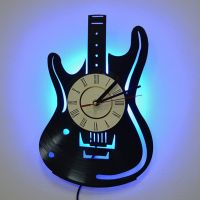 Hot sell Vinyl Record LED Wall Clock Modern Design Music Theme Guitar Clock Wall Watch Home Decor Musical Instruments Gift