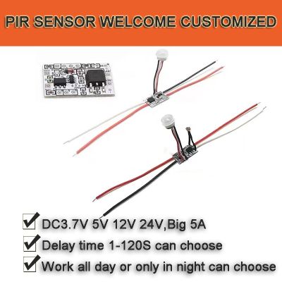 Motion Sensor DC 5V 12V Light Switch Movement Detector Delay Time Choose PIR Motion Sensor LED Strip Light Module Tape Adhesives Tape