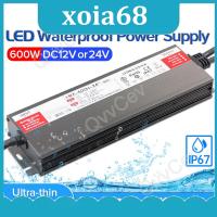 xoia68 Shop 600W LED Driver DC12V 24V IP67 Waterproof Lighting Transformers for Outdoor Lights Power Supply AC175-265V 600W