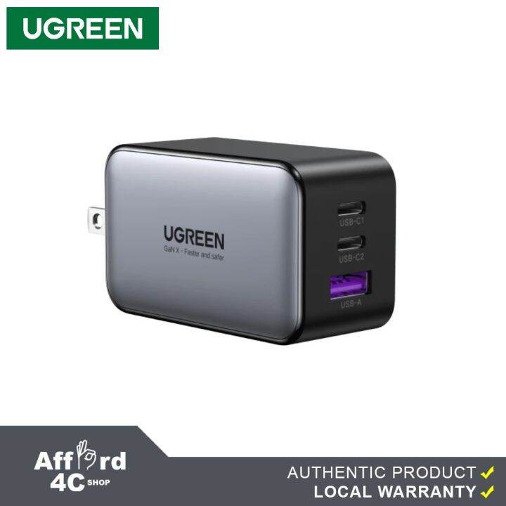 UGREEN Nexode 65W USB C Wall Charger - 3 Ports GaN Charger PD Fast ...