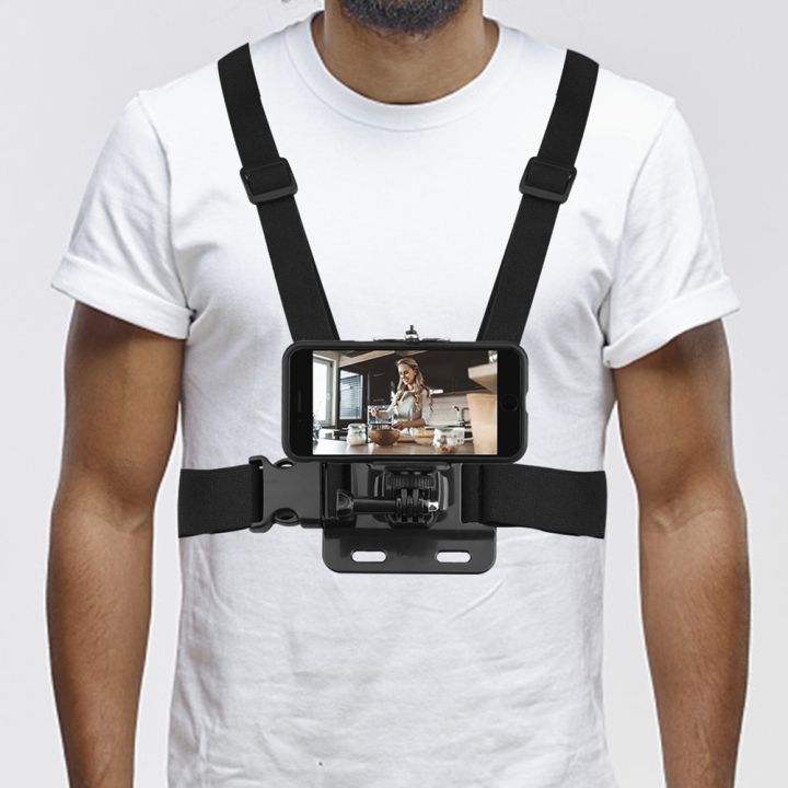 แนว-vlog-photo-camera-harness-belt-strap-mount-แนว-mobile-phone-chest-mount-harness-strap-adjustable-phone-chest-clip-holder