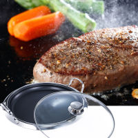 Double-Layer Stainless Steel Double Bottom Pizza Pan Frying Pan Steak Pan