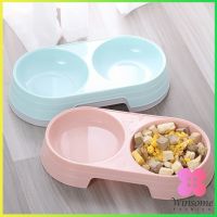 Winsome ชามข้าวแมว ชามข้าวหมา แบบ 2 หลุม 2 Size ชามใส่น้ำ และอาหาร Pet bowl