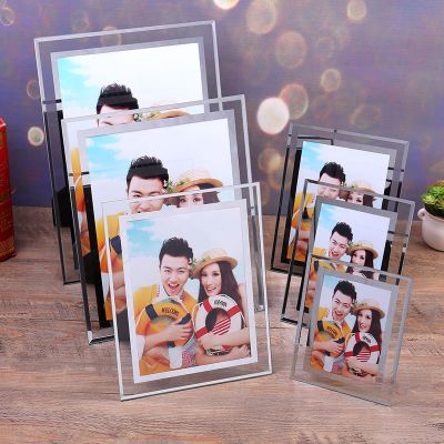 【CW】 Glass Picture FrameSilver Mirrored for Photo Display on TabletopPack of 2