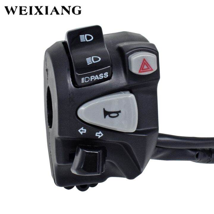 7/8\" 22Mm Motorcycle Handlebar Control Switches Headlight Turn Signal Switch Button With LED