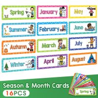 Childrens Month &amp; Season Cognitive Cards Early Education Flashcards Kids Learning Toys Teaching Aids Classroom decoration Flash Cards Flash Cards