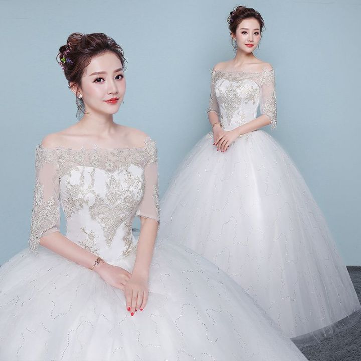 qs1135ชุดเดรสเกาหลีศาลที่บางชุดแต่งงานเจ้าสาว