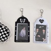 New Korea Keychain Kpop Photo Card Holder 3inch Idol Photo Protective Display Sleeves Kawaii Stationery