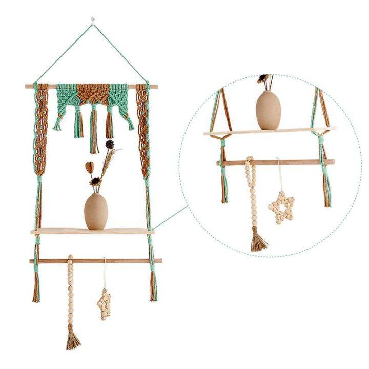 boho-m-acrame-ชั้นวาง-m-acrame-hangings-ผนังพืชตกแต่งชั้นวางโบฮีเมียนชั้นวางตกแต่งเหมาะสำหรับห้องครัวห้องน้ำการจัดเก็บบ้าน