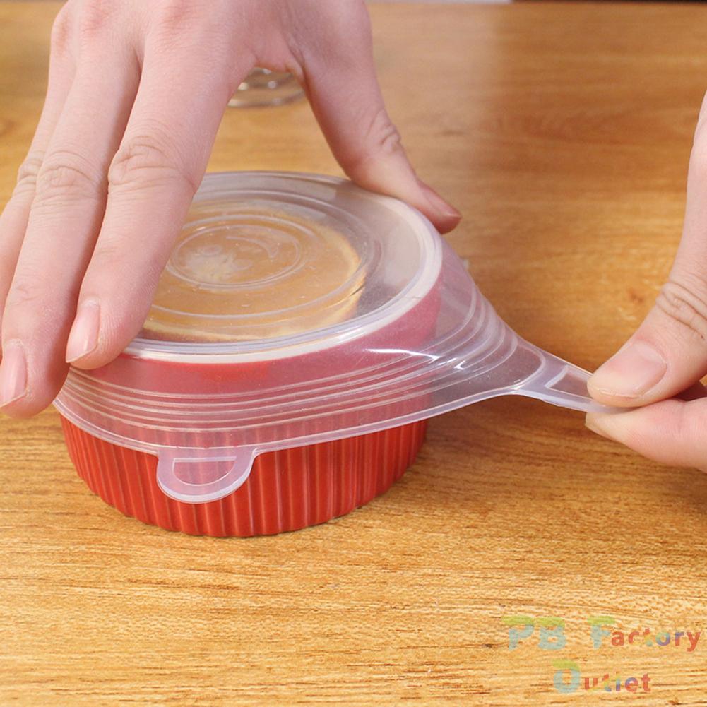 Heat Resistant Reusable Stretch Silicone Lids Food Wrap Bowl Pot Pan Cover 
