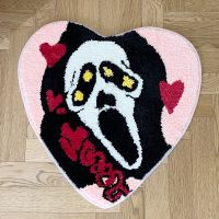 Scream Heart Rug Love Carpet Ghost Face Home Decor Teen Bedroom Tufted Adult Doormat Youth Carpet Bathroom Naughty Rug Tufted