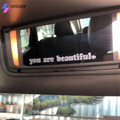 ตู้เซฟ【ส่วนลดจำกัด】กระจกแต่งหน้ารถยนต์กระจกมองหลังคุณเป็นสติกเกอร์ที่สร้างสรรค์ตัวอักษรภาษาอังกฤษที่สวยงาม