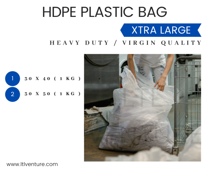 HD Extra Large Plastic Bag 100% Virgin HDPE Heavy Duty/Beg Plastik