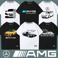 2023High quality new style original Mercedes-Benz AMG car culture modified sports car enthusiasts SLS printed T-shirt summer mens pure cotton half sleeve