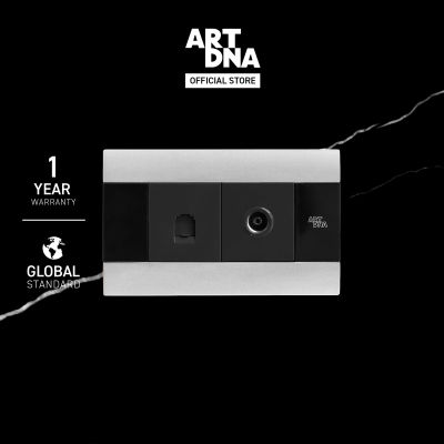 ART DNA รุ่น A88 ชุดรับสัญญาณโทรศัพท์+ชุดรับสัญญาณโทรทัศน์ สีเงิน ปลั๊กไฟโมเดิร์น ปลั๊กไฟสวยๆ สวิทซ์ สวยๆ switch design