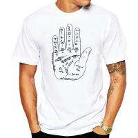 PALMISTRY เสื้อยืดพิมพ์ลายมือใช้ได้ทั้งชายและหญิงเสื้อยืดลายตลกๆสำหรับ Xs-3xl ท็อปส์ซูคอรอบฤดูร้อน