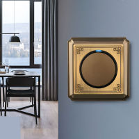 R Bronze Color 1-4 Gang 2 Way Push Button Switch Aluminum Alloy Brushed Panel 86 Type Wall Light Concealed Switch