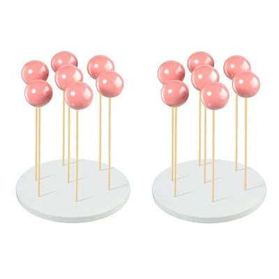 2 Pack Cake Stand - 7 Hole Lollipop Holder Display Round Candy or Sucker Stand for Wedding, Birthday Party