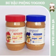 Bơ đậu phộng giòn - mịn không đường Yogood Crunchy Peanut Butter 453g
