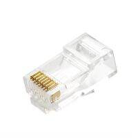 Rj45 Cat6 Utp 8p 8c ปลั๊กตัวผู้โมดูลสายเครือข่ายอีเธอร์เน็ตไม่หุ้มฉนวนตัวเชื่อมชุบทอง