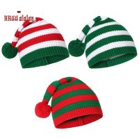 หมวกถักโครเชต์ ลายคริสต์มาส ซานต้า สําหรับผู้ใหญ่ 3 ชิ้น