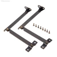 ❇♨ 2pcs Lid Support Hinges Stay Antique Bronze 108x11mm Iron decor hinge Box Furniture Hardware Cabinet Door Kitchen with screws