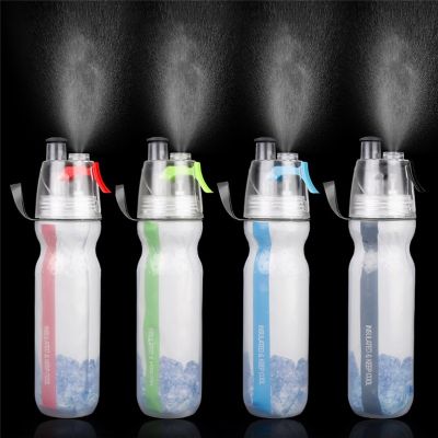 Bicycle sports Water Bottles Insulated Mist Spray Water Bottle Double layer Ice Cold Bottle Sports Outdoor Drinking kettle