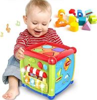 Multipurpose Music Activity Cube Baby Toys 0 12 Month Musical Color Shape Sorter Toy Christmas Birthday Gift for 1 Year Boy Girl