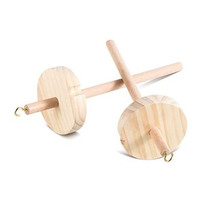 2Piece DIY Drop Spindle Top Whorl Yarn Spinner Hand Wooden Spinning Wheel Wood + Metal DIY Drop Spindle for Yarn Making Yarn Spindle for Beginners Sewing