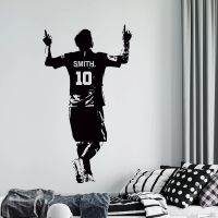 Football Wall Sticker Personalized Soccer Player Name Number Wall Decal Football Sport Decor Home Custom Boys Teenager Room