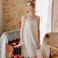 Summer Sexy Spaghetti Strap Chemise Nightgown Elegant Summer Women Home Wear Night Dress Lingerie Lace Sleepwear Nightwear T772