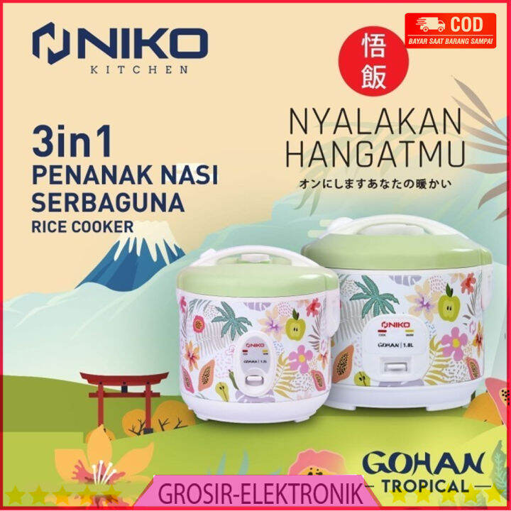 NIKO GOHAN TROPICAL Rice cooker NIKO 3in1 Kapasitas 1,8 Liter Lazada Indonesia