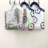 [COD] 2022 new ins Korean fashion bag sequin embroidery large capacity tote cross-border