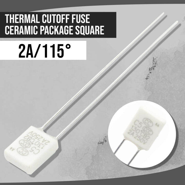 Thermal Cutoff Fuse 115°Celsius 2A 250VAC Ceramic Package SQUARE Per